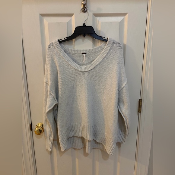 Free People Cream Brookside Oversized Tunic Sweater - Picture 2 of 8